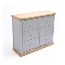Rackhams Biccari 6 Drawer Chest of Drawers Chrome Knob - Grey - thumbnail 3