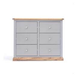 Rackhams Biccari 6 Drawer Chest of Drawers Chrome Knob - Grey