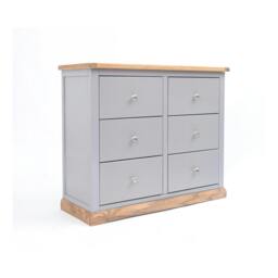 Rackhams Biccari 6 Drawer Chest of Drawers Chrome Knob - Grey - thumbnail 2