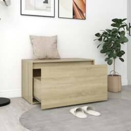 Rackhams Hall Bench 80x40x45 cm Sonoma Oak Engineered Wood - thumbnail 3