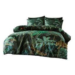 Rackhams Siona Tropical Duvet Cover Set - Green - King - Green - 100% Cotton