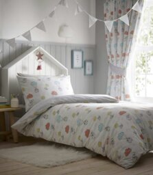 Rackhams Sheep Dreams Children Reversible Bedding Duvet Cover Set - Cream - Toddler