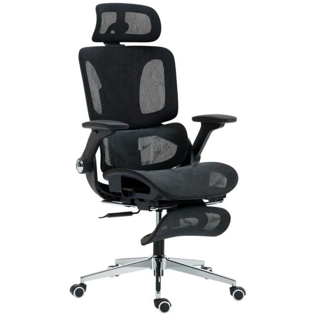 Rackhams Ergonomic Office Chair, High Back Mesh Desk Chair, Black