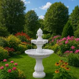 Rackhams Aruna Elegant 3-Tier Outdoor Water Fountain Self-Contained Stunning Garden Feature with Cascading Waterfall - thumbnail 6