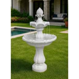 Rackhams Aruna Elegant 3-Tier Outdoor Water Fountain Self-Contained Stunning Garden Feature with Cascading Waterfall - thumbnail 4