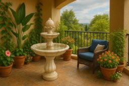 Rackhams Aruna Elegant 3-Tier Outdoor Water Fountain Self-Contained Stunning Garden Feature with Cascading Waterfall - thumbnail 6