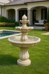 Rackhams Aruna Elegant 3-Tier Outdoor Water Fountain Self-Contained Stunning Garden Feature with Cascading Waterfall - thumbnail 3