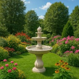 Rackhams Aruna Elegant 3-Tier Outdoor Water Fountain Self-Contained Stunning Garden Feature with Cascading Waterfall - thumbnail 5