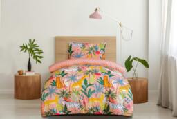 Rackhams Luxury Super Soft Reversible Fashion Safari Duvet Set & Pillowcases - Single (135cm x 200cm) - thumbnail 1
