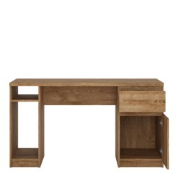 Rackhams Fribo 1 door 1 drawer twin pedestal desk in Oak - Oak - 65 - 74.9 - thumbnail 2