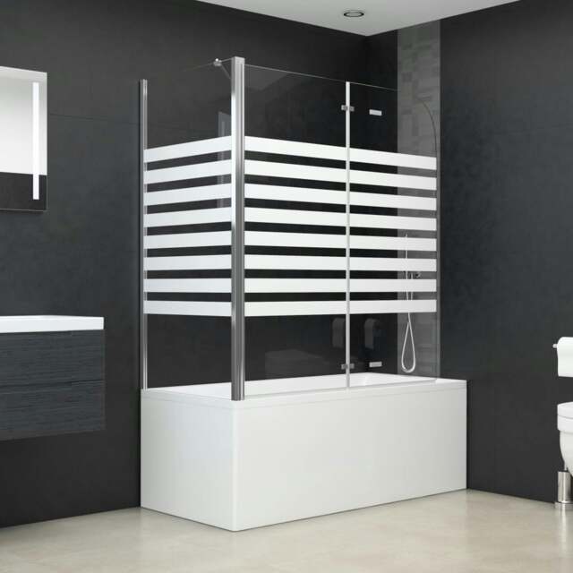 Rackhams Bath Enclosure 120x68x130 cm Tempered Glass Stripe