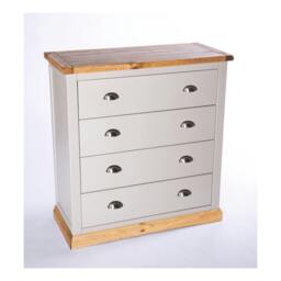 Rackhams Bomporto 4 Drawer Chest of Drawers Chrome Cup Handle - Light Grey - thumbnail 2