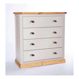 Rackhams Bomporto 4 Drawer Chest of Drawers Chrome Cup Handle - Light Grey - thumbnail 3