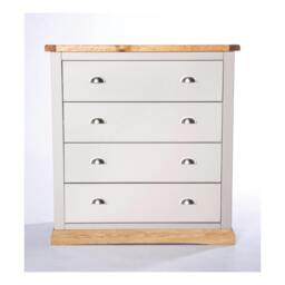 Rackhams Bomporto 4 Drawer Chest of Drawers Chrome Cup Handle - Light Grey - thumbnail 1