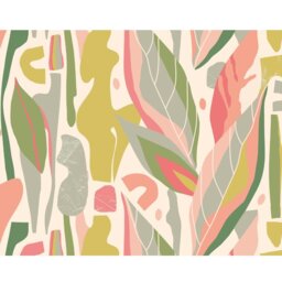 Rackhams Abstract Leaf Shapes Wall Mural - Pink - Large - W350cm x H280cm - thumbnail 2