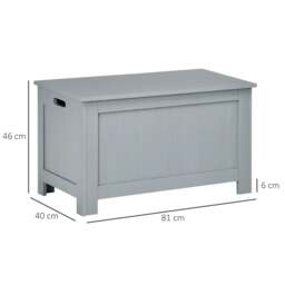 Rackhams Large Storage Box Toy Chest Cabinet Container Unit Organizer with Lid & Safety Hinges, Grey - thumbnail 3