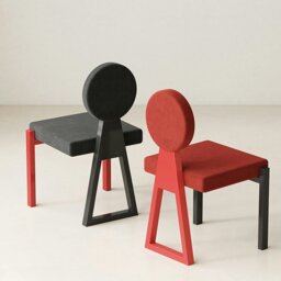 Rackhams Adetokunbo Accent Dining Chair, Black & Red - Style A - thumbnail 3