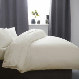 Rackhams Cotton Sateen 1000 Thread Count Duvet Cover - Ivory - Emperor - Ivory - 100% Cotton - thumbnail 2
