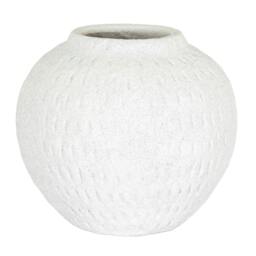 Rackhams Ashen Round Vase - White - 16cm x 19cm x 19cm - White - 100% Mixed
