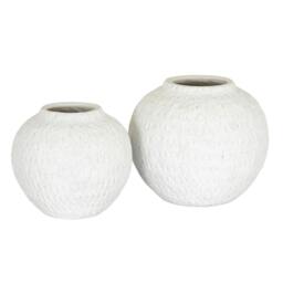 Rackhams Ashen Round Vase - White - 16cm x 19cm x 19cm - White - 100% Mixed - thumbnail 4