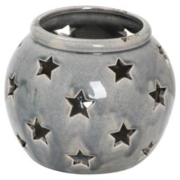 Rackhams Ceramic Star Candle Holder - Grey - Grey - 15cm x 18cm x 18cm - 100% Mixed - thumbnail 4