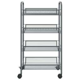 Rackhams 4-Tier Kitchen Trolley Grey 46x26x85 cm Iron - thumbnail 3