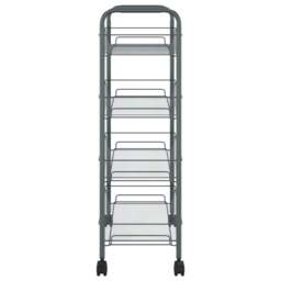 Rackhams 4-Tier Kitchen Trolley Grey 46x26x85 cm Iron - thumbnail 4