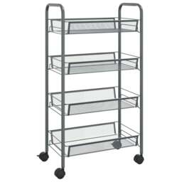 Rackhams 4-Tier Kitchen Trolley Grey 46x26x85 cm Iron - thumbnail 2
