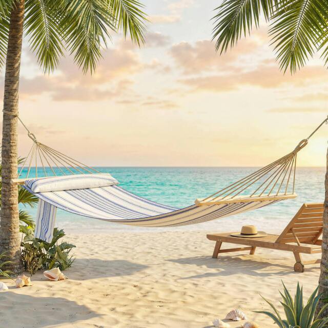 Rackhams Cotton Hammock, Soft Portable Swing Chair w/ Headrest - 270 x 80 cm - Hammock - 1 - image 1