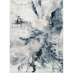 Rackhams Jolie-Abstract Blue Grey Beige Black Modern Marble Rug - 80 x 220 cm - thumbnail 3