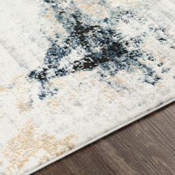 Rackhams Jolie-Abstract Blue Grey Beige Black Modern Marble Rug - 80 x 220 cm - thumbnail 4