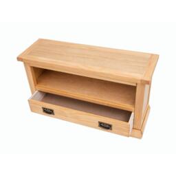 Rackhams Lucca Waxed 1 Drawer TV Cabinet Brass Drop Handle - Light Brown - thumbnail 4
