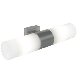 Rackhams Tangens Double - Wall light - Brushed steel - Silver - Glass - 1