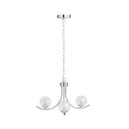 Rackhams Jimena 3 Light Polished Chrome Pendant Ceiling Light - thumbnail 2