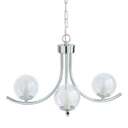 Rackhams Jimena 3 Light Polished Chrome Pendant Ceiling Light - thumbnail 5