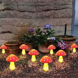 Rackhams Outdoor Solar-Powered Glowing Mushroom Lightsroom Lights - 8LEDs - thumbnail 3
