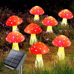 Rackhams Outdoor Solar-Powered Glowing Mushroom Lightsroom Lights - 8LEDs - thumbnail 2