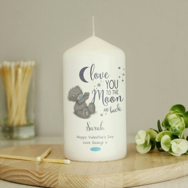 Rackhams Personalised Me to You 'Love You to the Moon and Back' Pillar Candle - image 1