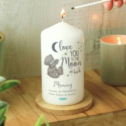 Rackhams Personalised Me to You 'Love You to the Moon and Back' Pillar Candle - thumbnail 4