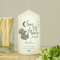 Rackhams Personalised Me to You 'Love You to the Moon and Back' Pillar Candle - thumbnail 2