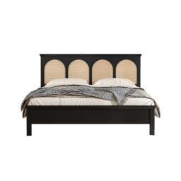 Rackhams Rosemary Double Bed / King Size / Super King Size, Black Wood With Rattan - Super King Size - thumbnail 4