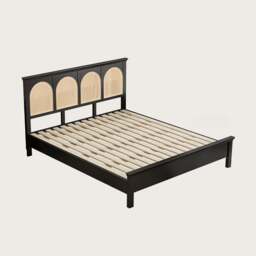 Rackhams Rosemary Double Bed / King Size / Super King Size, Black Wood With Rattan - Super King Size - thumbnail 5