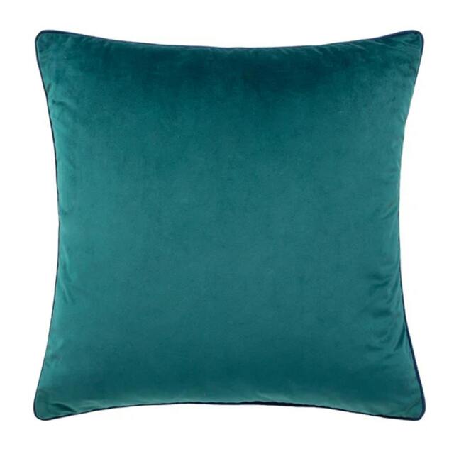 Rackhams Meridian Velvet Cushion Cover - Teal/Navy - 45cm x 45cm - Teal/Navy - 100% Polyester - image 1