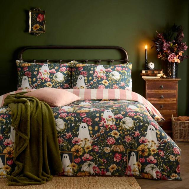 Rackhams Bootanical Reversible Printed Duvet Cover Set - Multicoloured - Double - Multicoloured - 52% Polyester/48% Cotton - image 1