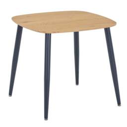 Rackhams Aspen Square Dining Table with Black Tapered Legs - White - thumbnail 2