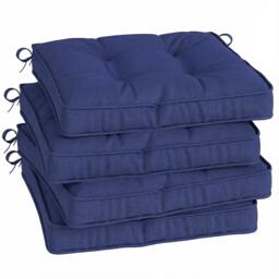 Rackhams 42 x 42cm Replacement Garden Seat Cushion Pad with Ties, Dark Blue - Dark Blue - Polyester, Foam - Outdoor Seat Cushion - thumbnail 3