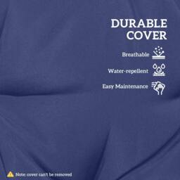 Rackhams 42 x 42cm Replacement Garden Seat Cushion Pad with Ties, Dark Blue - Dark Blue - Polyester, Foam - Outdoor Seat Cushion - thumbnail 6