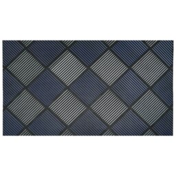 Rackhams Platina Scraper Rubber Doormat, 40x70cm, Silver/Blue - thumbnail 2