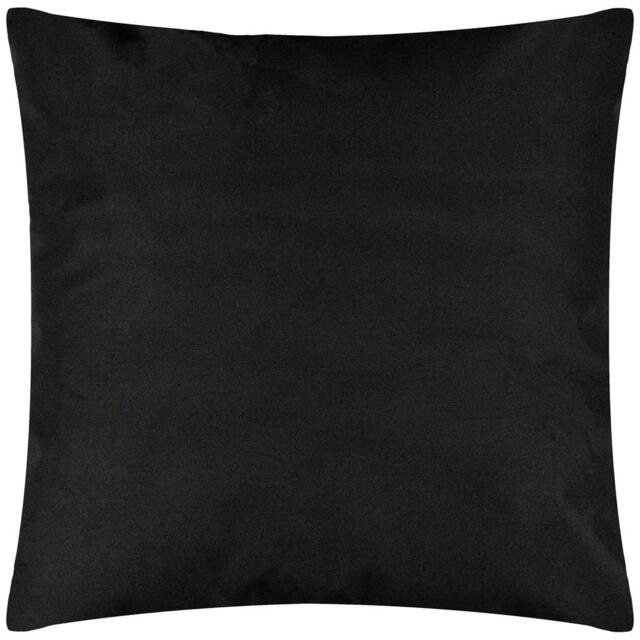 Rackhams Plain Outdoor Cushion Cover - Black - 55cm x 55cm - Black - 100% Polyester - image 1