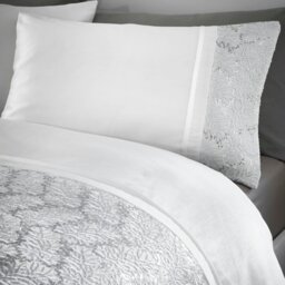 Rackhams Rouen Duvet Cover Set - White - Super King - Duvet Cover Set - thumbnail 2